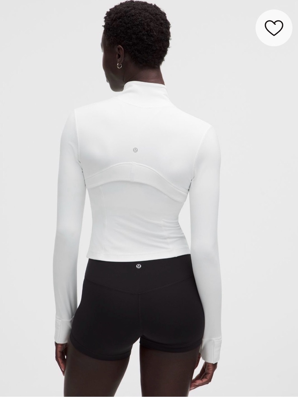 Lululemon define cropped jacket in nulu fabric, white, size 8 - Picture 2 of 6
